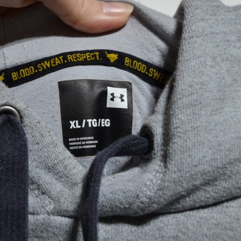 Under Armour Project Rock Warm Up Hoodie Gray & Black Size XL - Picture 5 of 11